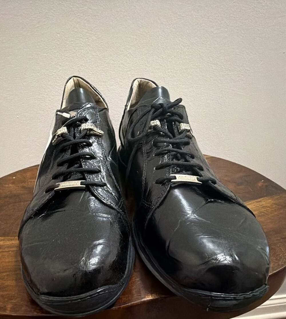 Vtg Mauri Genuine All over  Alligator Black Luxury Designer Lace-Up Sneakers